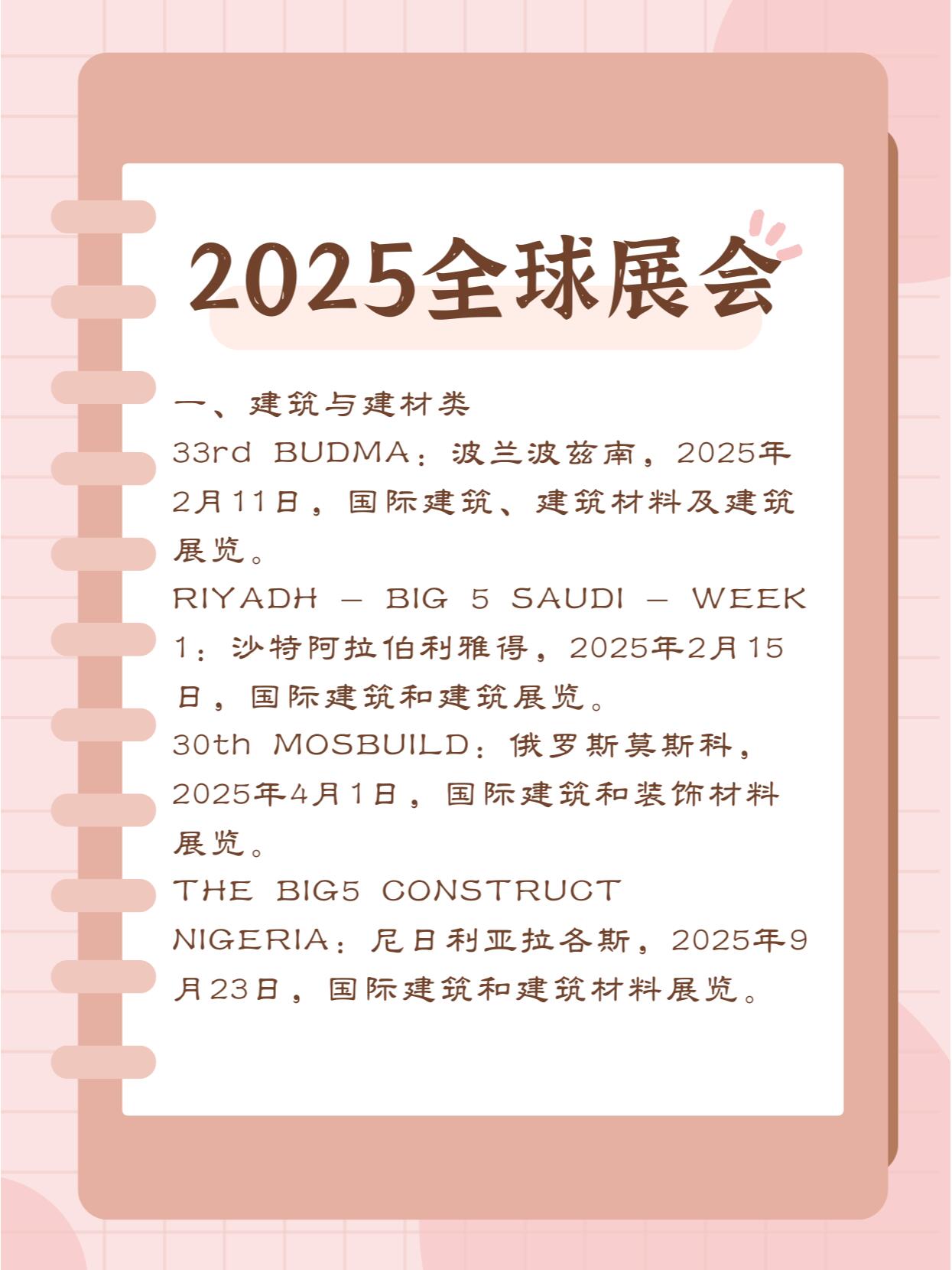 2025国际展会日程汇总：全球贸易版图中的机遇坐标