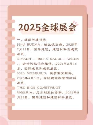 2025国际展会日程汇总：全球贸易版图中的机遇坐标